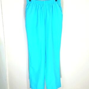 Pants sky blue pockets straight leg high-waisted 18W